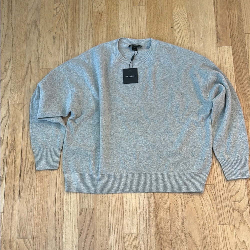 LAST CHANCE OFFER: St. John Gray Crewneck Sweater Cozy Knit NWT